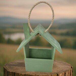 Handmade Cedar Planter Box | Rustic Bird Feeder | Hanging Wooden Garden Decor |